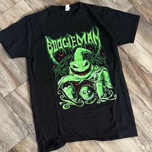 Black Graphic Tee with Green Design